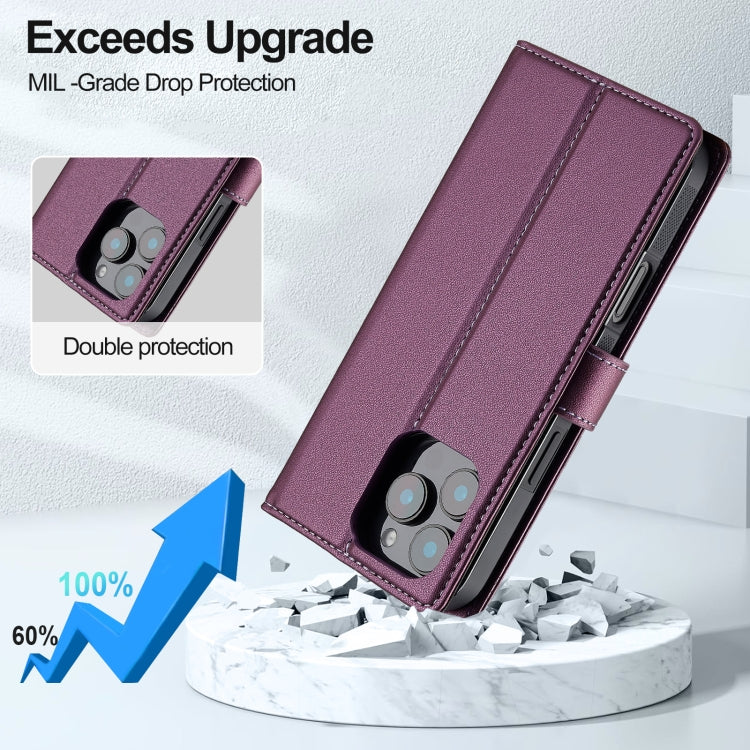 For iPhone 16 Pro Max LC.IMEEKE L2 Series Detachable Magsafe PU Phone Case with Lanyard(Purple) - iPhone 16 Pro Max Cases by LC.IMEEKE | Online Shopping South Africa | PMC Jewellery | Buy Now Pay Later Mobicred