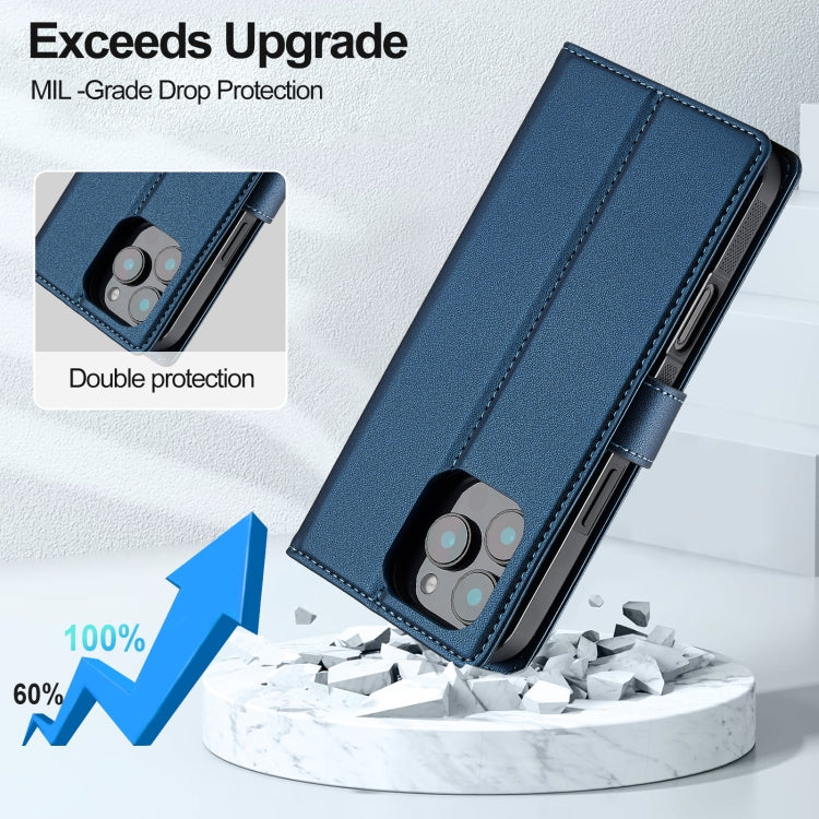 For iPhone 16 Pro LC.IMEEKE L2 Series Detachable Magsafe PU Phone Case with Lanyard(Blue) - iPhone 16 Pro Cases by LC.IMEEKE | Online Shopping South Africa | PMC Jewellery | Buy Now Pay Later Mobicred