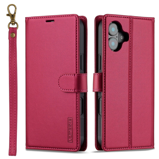 For iPhone 16 Plus LC.IMEEKE L2 Series Detachable Magsafe PU Phone Case with Lanyard(Red) - iPhone 16 Plus Cases by LC.IMEEKE | Online Shopping South Africa | PMC Jewellery | Buy Now Pay Later Mobicred