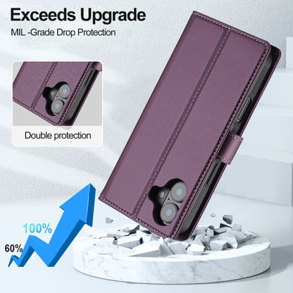 For iPhone 16 LC.IMEEKE L2 Series Detachable Magsafe PU Phone Case with Lanyard(Purple) - iPhone 16 Cases by LC.IMEEKE | Online Shopping South Africa | PMC Jewellery | Buy Now Pay Later Mobicred