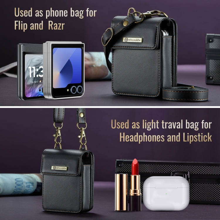 For Samsung Z Flip Series CaseMe Me50 Mini Lanyard Universal Bag(Black) - free shipping - PMC Jewellery - Order now!