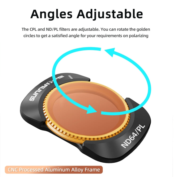 For DJI Osmo Pocket 3 Sunnylife Camera Lens Magnetic Metal Filter, No Impact On Gimbal Reset, Filter:CPL - free shipping - PMC TechLife - Order now!