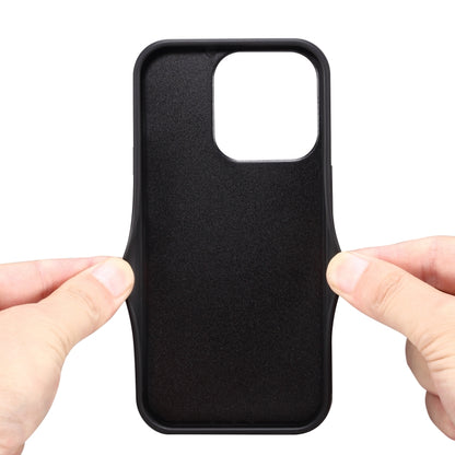 For iPhone 16 Pro Denior D08 PU Single Card Slot Holder Phone Case(Black) - iPhone 16 Pro Cases by Denior | Online Shopping South Africa | PMC Jewellery | Buy Now Pay Later Mobicred