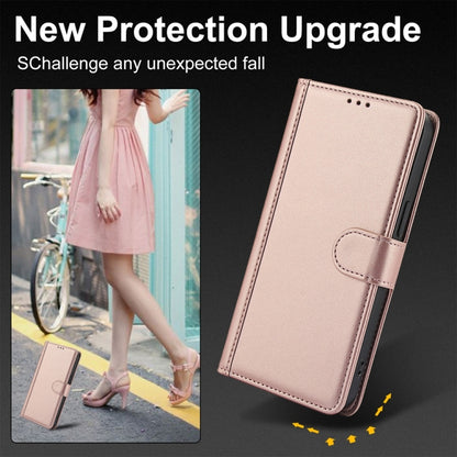 For Samsung Galaxy S25+ 5G Skin Feel Pure Color Card Slots Leather Phone Case with Dual Lanyard(Rose Gold) - Galaxy S25+ 5G Cases by PMC Jewellery | Online Shopping South Africa | PMC Jewellery | Buy Now Pay Later Mobicred