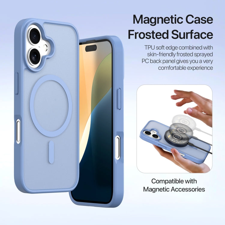 For iPhone 16 Plus DUX DUCIS Lawa Series 2 in 1 Wallet Zipper Detachable MagSafe Phone Case with Lanyard(Light Blue) - iPhone 16 Plus Cases by DUX DUCIS | Online Shopping South Africa | PMC Jewellery | Buy Now Pay Later Mobicred