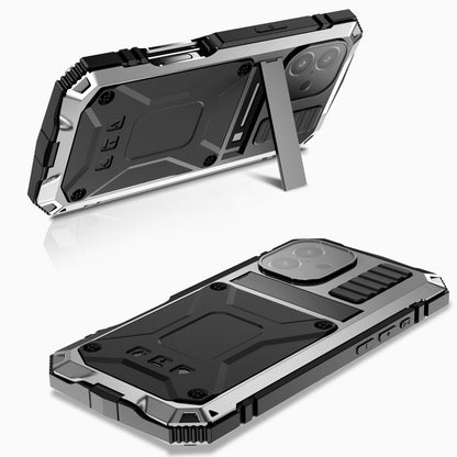 For iPhone 16 R-JUST Life Waterproof Dustproof Shockproof Phone Case(Silver) - iPhone 16 Cases by R-JUST | Online Shopping South Africa | PMC Jewellery | Buy Now Pay Later Mobicred