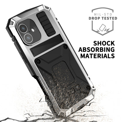 For iPhone 16 R-JUST Life Waterproof Dustproof Shockproof Phone Case(Silver) - iPhone 16 Cases by R-JUST | Online Shopping South Africa | PMC Jewellery | Buy Now Pay Later Mobicred