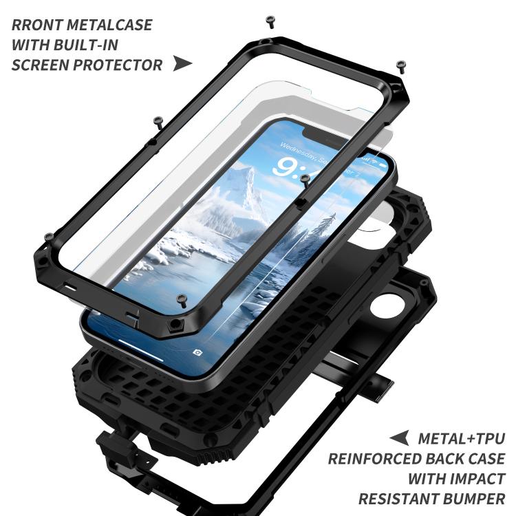 For iPhone 16e R-JUST Life Waterproof Dustproof Shockproof Phone Case(Black) - free shipping - PMC TechLife - Order now!