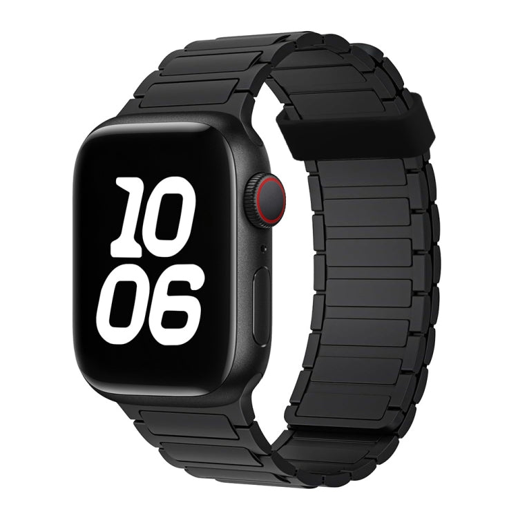 For Apple Watch SE 44mm Tri-beads Magnetic Hoop Silicone Watch Band(Black) - free shipping - PMc TechLife - Order now!