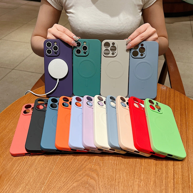 For iPhone 16e Solid Color Liquid Silicone MagSafe Magnetic Phone Case(Matcha Green) - iPhone 16e Cases by PMC TechLife | Online Shopping South Africa | PMC TechLife | Buy Now Pay Later Mobicred