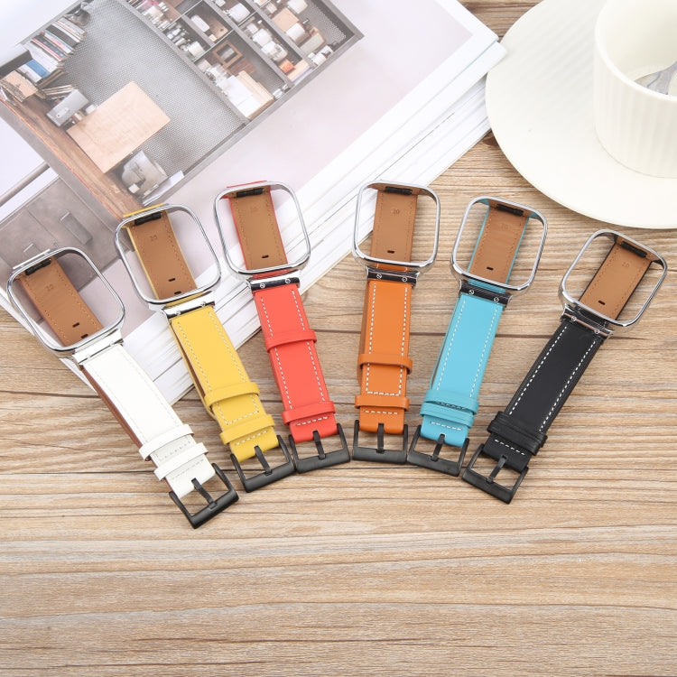 For Redmi Watch 3 Lite Metal Frame Integrated Leather Watch Band(White) - free shipping - PMc TechLife - Order now!