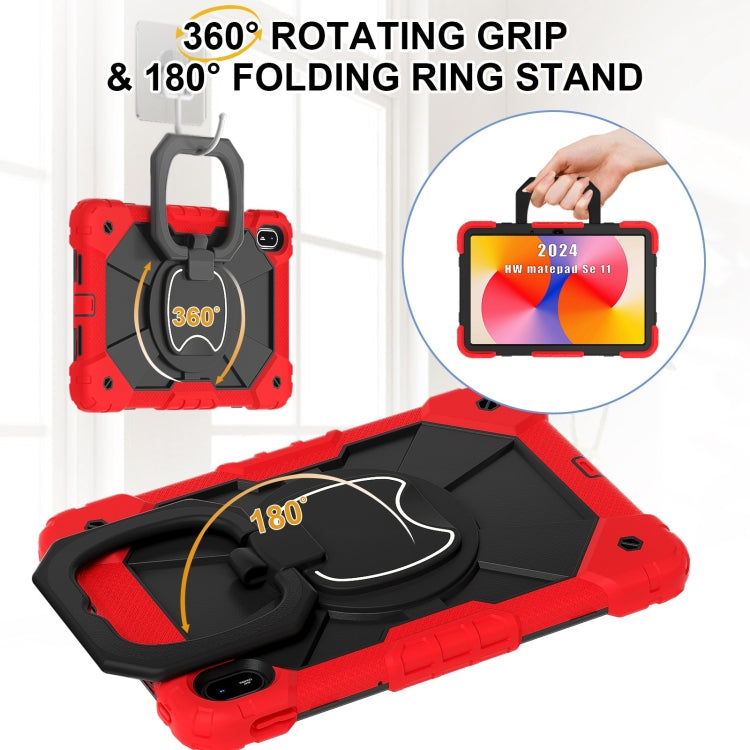 For Huawei Matepad SE 11 2024 Contrast Color Robot Silicone Hybrid PC Tablet Case(Red Black) - Huawei by PMC Jewellery | Online Shopping South Africa | PMC Jewellery | Buy Now Pay Later Mobicred