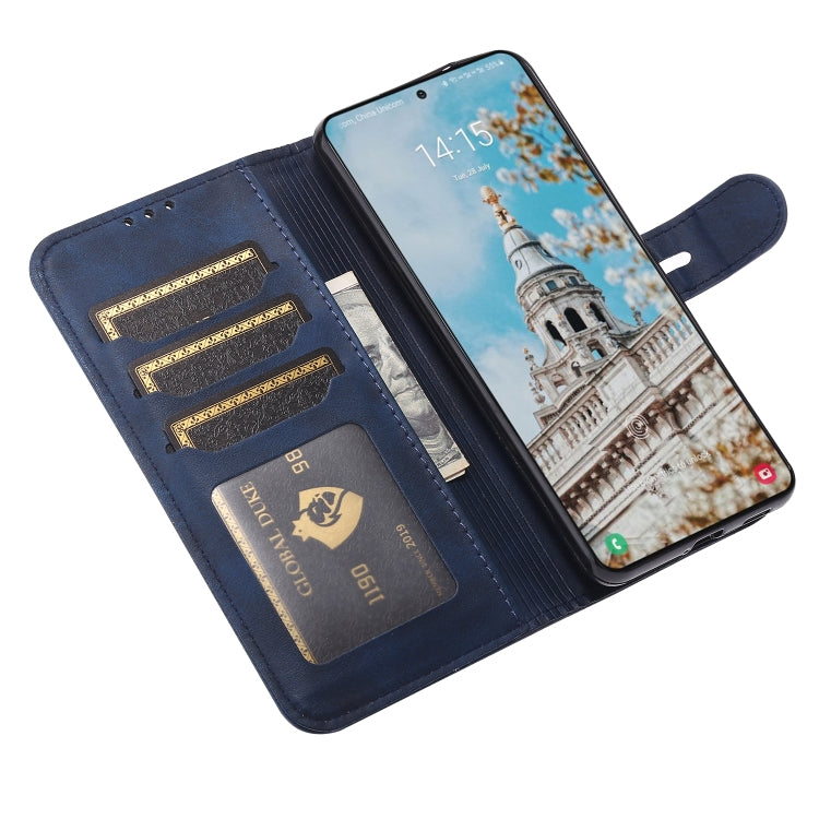 For Samsung Galaxy S25+ 5G Embossed Happy Cat Pattern Flip Leather Phone Case(Blue) - Galaxy S25+ 5G Cases by PMC Jewellery | Online Shopping South Africa | PMC Jewellery | Buy Now Pay Later Mobicred