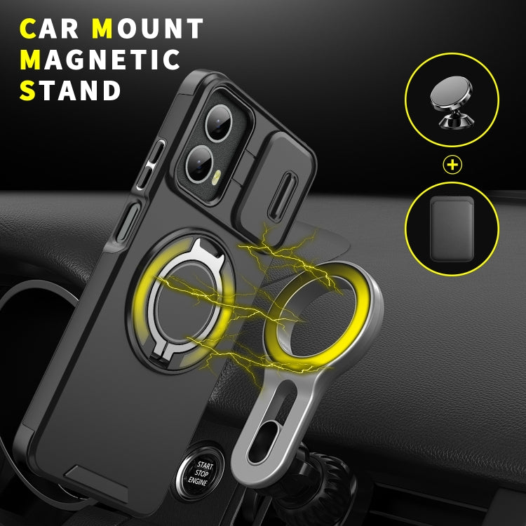 For Motorola Moto G 5G 2024 Sliding Camshield Ring Holder Phone Case(Black) - Motorola Cases by PMC Jewellery | Online Shopping South Africa | PMC Jewellery | Buy Now Pay Later Mobicred
