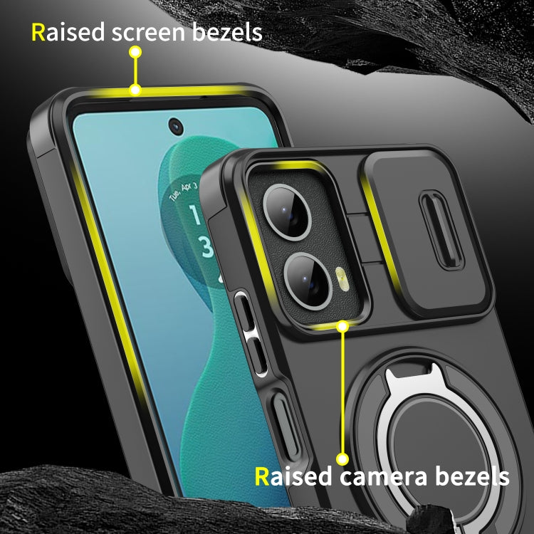 For Motorola Moto G 5G 2024 Sliding Camshield Ring Holder Phone Case(Orange) - Motorola Cases by PMC Jewellery | Online Shopping South Africa | PMC Jewellery | Buy Now Pay Later Mobicred