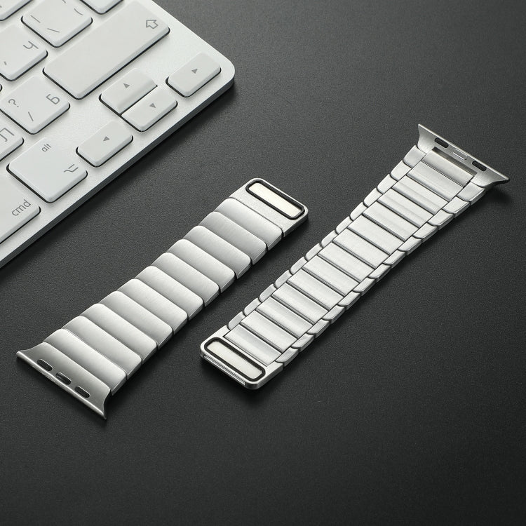 For Apple Watch SE 44mm Single Bead Magnetic Stainless Steel Watch Band(Silver) - free shipping - PMc TechLife - Order now!