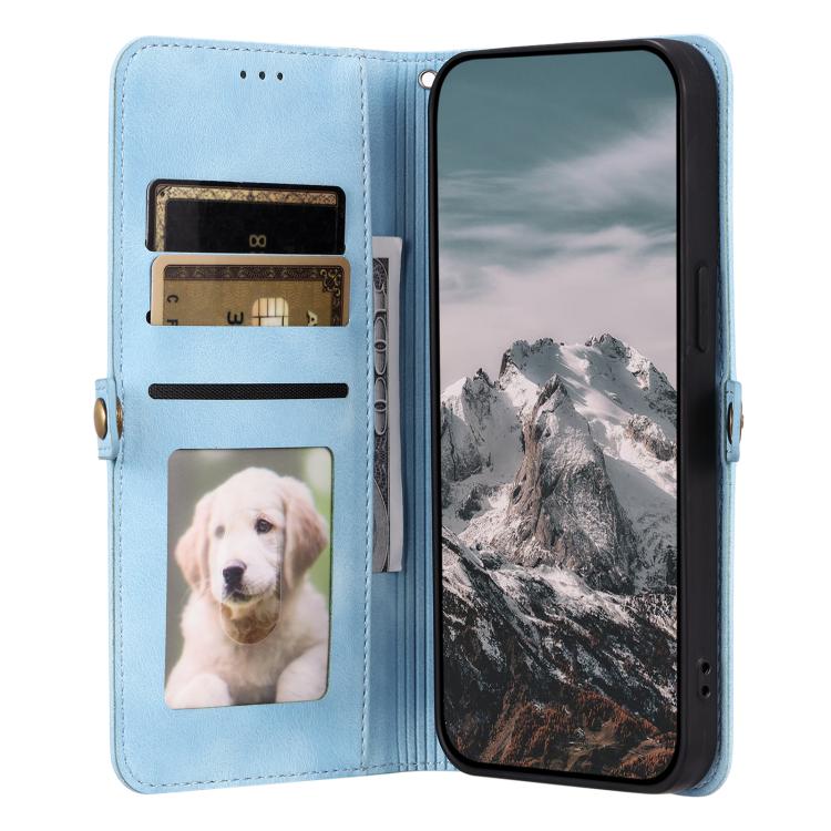 For iPhone 16e Skin Feel Totem Embossed Leather Phone Case(Blue) - iPhone 16e Cases by PMC TechLife | Online Shopping South Africa | PMC TechLife | Buy Now Pay Later Mobicred
