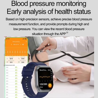 ET585 2.04 inch Silicone Strap IP68 Waterproof Smart Watch, Support ECG / Blood Composition Measurement(Red) - Smart Watches by PMC Jewellery | Online Shopping South Africa | PMC Jewellery | Buy Now Pay Later Mobicred