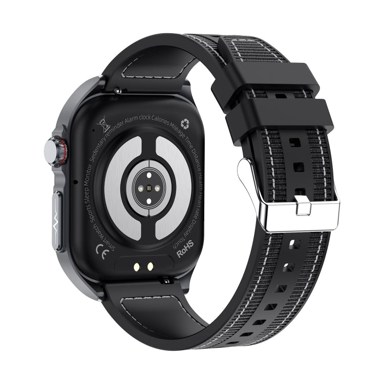 ET585 2.04 inch Nylon Strap IP68 Waterproof Smart Watch, Support ECG / Blood Composition Measurement(Black) - Smart Watches by PMC Jewellery | Online Shopping South Africa | PMC Jewellery | Buy Now Pay Later Mobicred