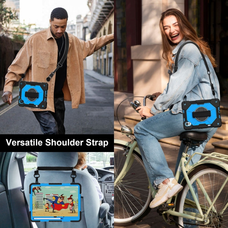 For Huawei MatePad Air 12 2024 Contrast Color Robot Silicone Hybrid PC Tablet Case(Black Blue) - Huawei by PMC TechLife | Online Shopping South Africa | PMC TechLife | Buy Now Pay Later Mobicred