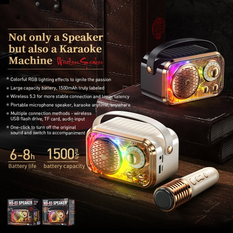 WK WD-03 Honey Portable Mini Bluetooth Speaker with RGB Light(Black) - free shipping - PMC Jewellery - Order now!