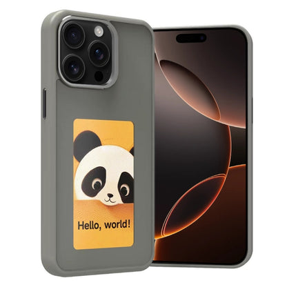 For iPhone 16 Pro Max Four-Color E-ink Screen NFC DIY Phone Case(Grey) - iPhone 16 Pro Max Cases by PMC Jewellery | Online Shopping South Africa | PMC Jewellery | Buy Now Pay Later Mobicred