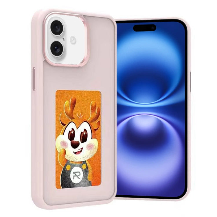 For iPhone 16 Plus Four-Color E-ink Screen NFC DIY Phone Case(Pink) - free shipping - PMC Jewellery - Order now!