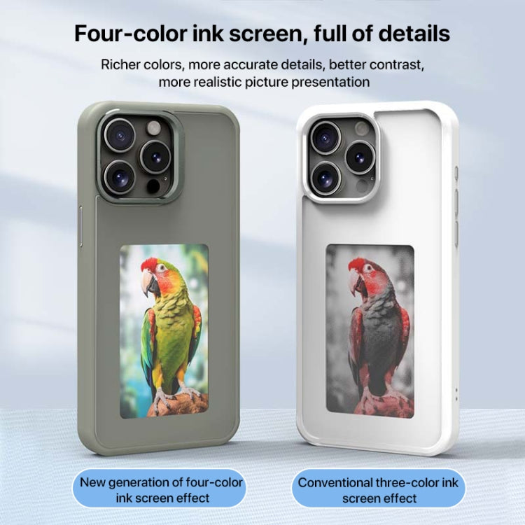 For iPhone 16 Plus Four-Color E-ink Screen NFC DIY Phone Case(Grey) - free shipping - PMC Jewellery - Order now!