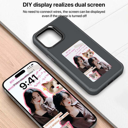 For iPhone 16 Pro Four-Color E-ink Screen NFC DIY Phone Case(White) - iPhone 16 Pro Cases by PMC Jewellery | Online Shopping South Africa | PMC Jewellery | Buy Now Pay Later Mobicred