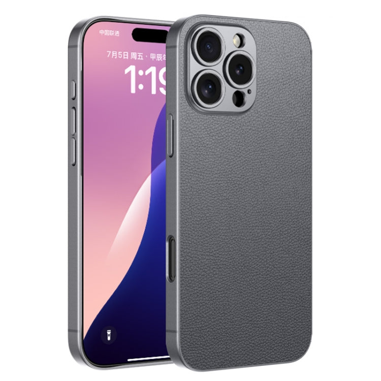 For iPhone 16 Pro GKK Metal Paint Skin Feel Leather Full Coverage Phone Case(Mountain Gray) - iPhone 16 Pro Cases by GKK | Online Shopping South Africa | PMC Jewellery | Buy Now Pay Later Mobicred