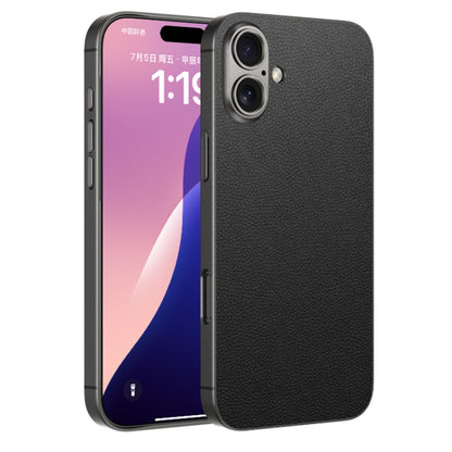 For iPhone 16 GKK Metal Paint Skin Feel Leather Full Coverage Phone Case(Black) - iPhone 16 Cases by GKK | Online Shopping South Africa | PMC Jewellery | Buy Now Pay Later Mobicred