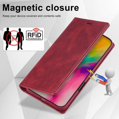 For iPhone 16 Pro LC.IMEEKE RFID Anti-theft Leather Phone Case(Red) - iPhone 16 Pro Cases by LC.IMEEKE | Online Shopping South Africa | PMC Jewellery | Buy Now Pay Later Mobicred