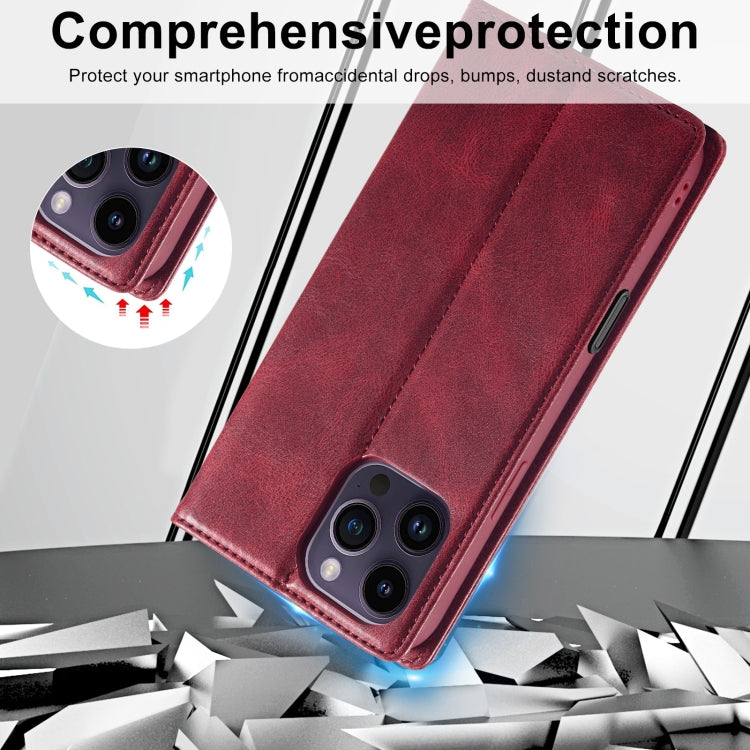 For iPhone 16 Pro LC.IMEEKE RFID Anti-theft Leather Phone Case(Red) - iPhone 16 Pro Cases by LC.IMEEKE | Online Shopping South Africa | PMC Jewellery | Buy Now Pay Later Mobicred