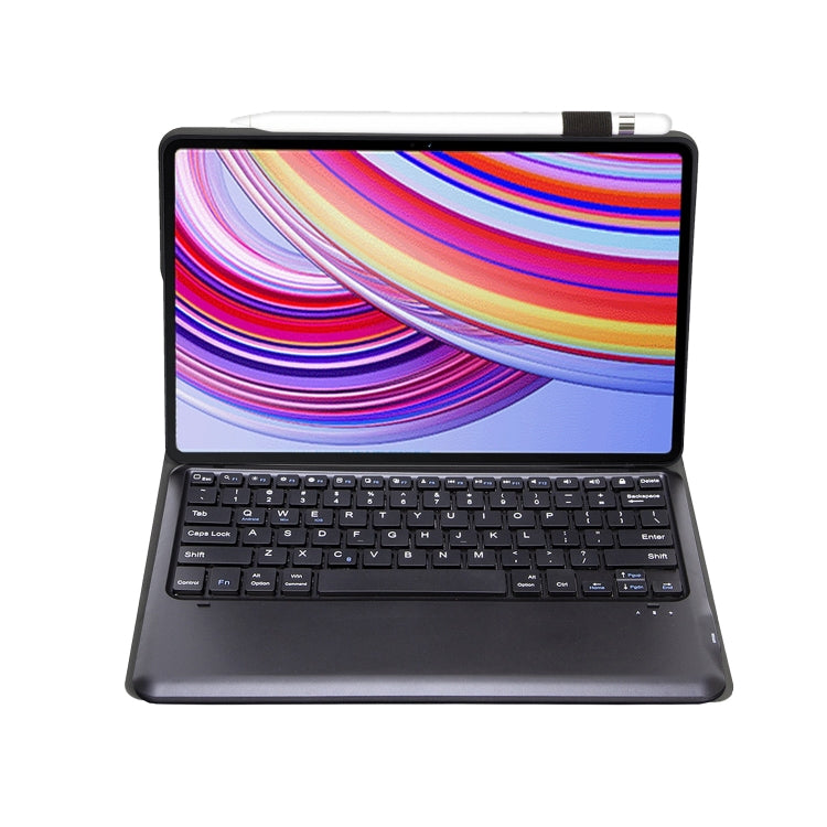 For Xiaomi Redmi Pad Pro 12.1 A0N11 Detachable Bluetooth Keyboard TPU Lambskin Leather Tablet Case(Black) - Xiaomi Keyboard by PMC Jewellery | Online Shopping South Africa | PMC Jewellery | Buy Now Pay Later Mobicred