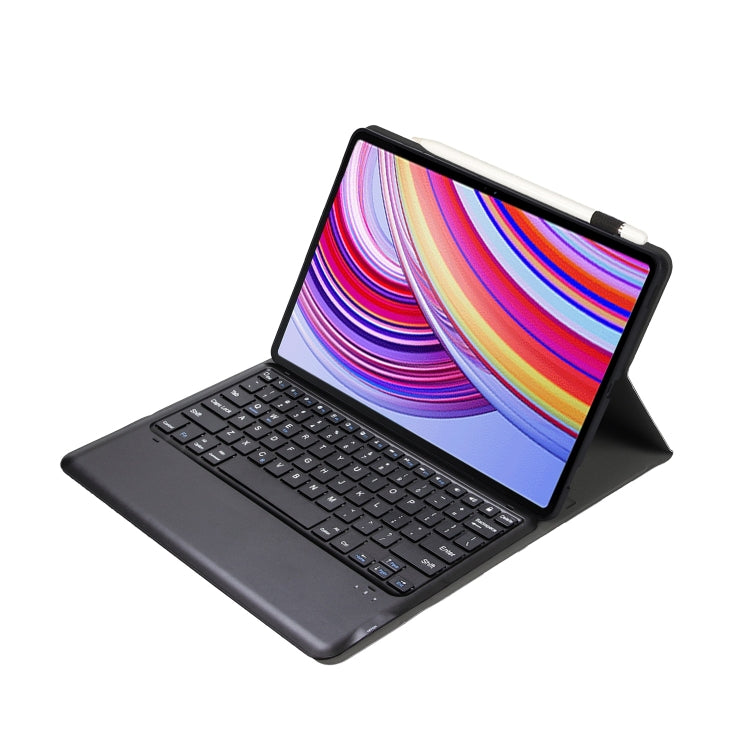 For Xiaomi Redmi Pad Pro 12.1 A0N11 Detachable Bluetooth Keyboard TPU Lambskin Leather Tablet Case(Black) - Xiaomi Keyboard by PMC Jewellery | Online Shopping South Africa | PMC Jewellery | Buy Now Pay Later Mobicred