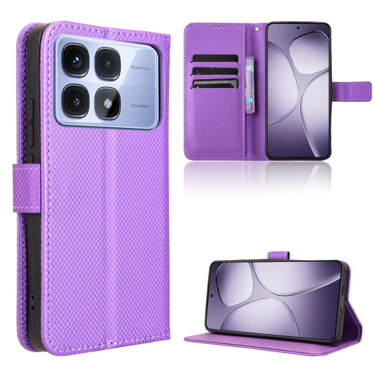 For Redmi K70 Ultra Diamond Texture Leather Phone Case(Purple) - Xiaomi Cases by PMC Jewellery | Online Shopping South Africa | PMC Jewellery | Buy Now Pay Later Mobicred