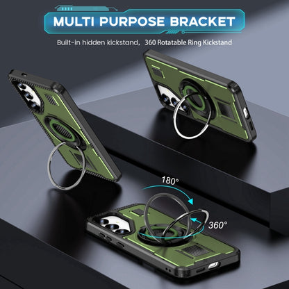 For Samsung Galaxy S25+ 5G Ring Holder Carbon Fiber PC Hybrid TPU Phone Case(Army Green) - Galaxy S25+ 5G Cases by PMC Jewellery | Online Shopping South Africa | PMC Jewellery | Buy Now Pay Later Mobicred