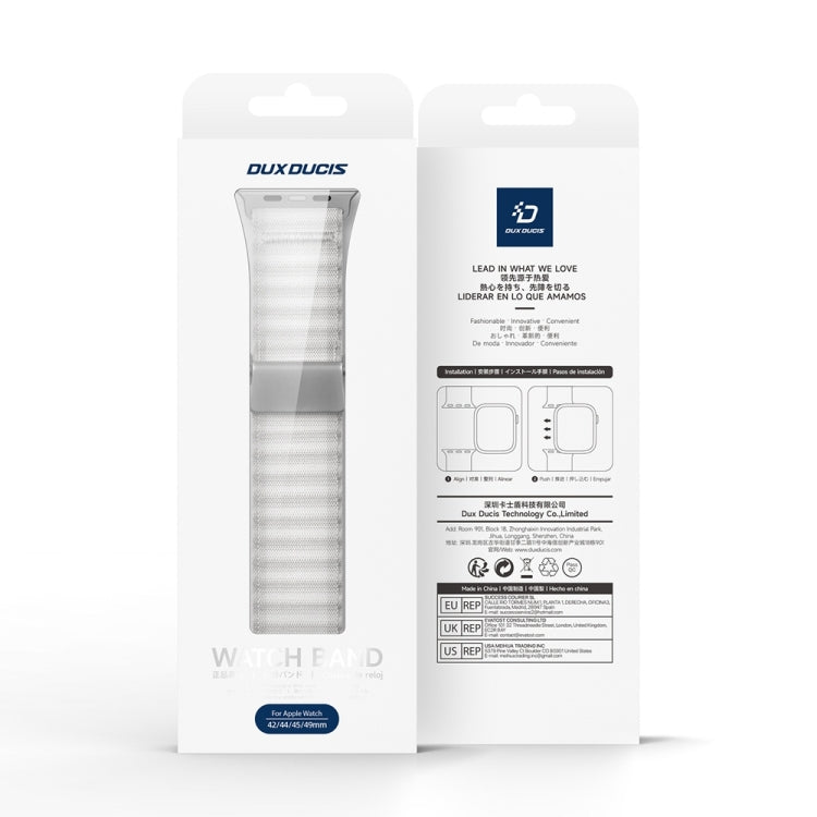 For Apple Watch Series 9 45mm DUX DUCIS YC Series Ocean Nylon Watch Band(White) - Watch Bands by DUX DUCIS | Online Shopping South Africa | PMC Jewellery | Buy Now Pay Later Mobicred