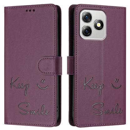 For Ulefone Note 18 Ultra 5G Smile Embossing RFID Leather Phone Case(Violet) - Ulefone Cases by PMC Jewellery | Online Shopping South Africa | PMC Jewellery | Buy Now Pay Later Mobicred