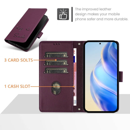 For Ulefone Note 18 Ultra 5G Smile Embossing RFID Leather Phone Case(Violet) - Ulefone Cases by PMC Jewellery | Online Shopping South Africa | PMC Jewellery | Buy Now Pay Later Mobicred