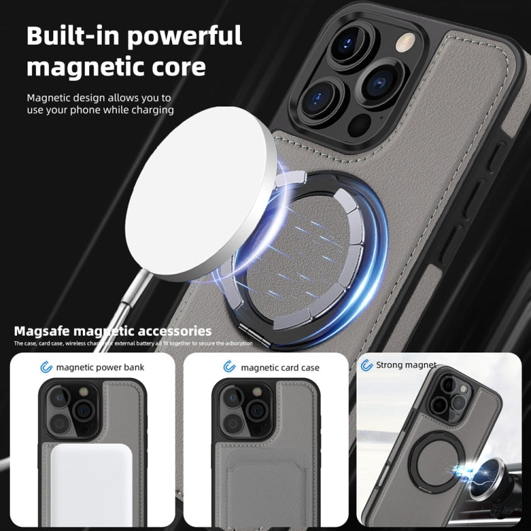 For iPhone 16 Pro Yashi 360 Degree Rotating MagSafe Holder Phone Case(Grey) - iPhone 16 Pro Cases by PMC Jewellery | Online Shopping South Africa | PMC Jewellery | Buy Now Pay Later Mobicred