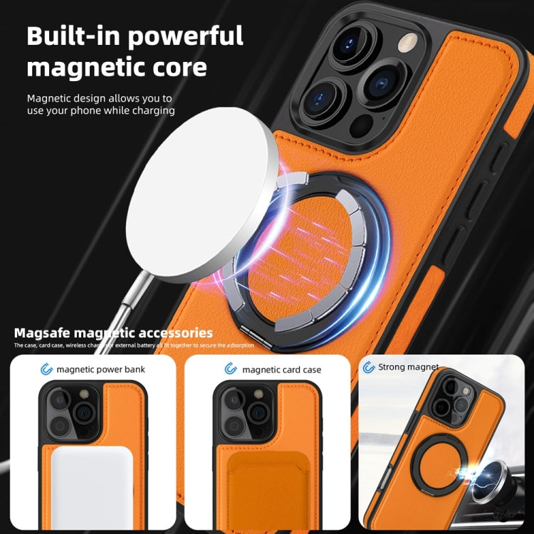 For iPhone 16 Plus Yashi 360 Degree Rotating MagSafe Holder Phone Case(Orange) - iPhone 16 Plus Cases by PMC Jewellery | Online Shopping South Africa | PMC Jewellery | Buy Now Pay Later Mobicred