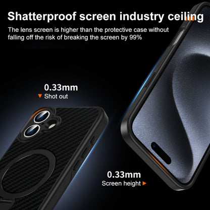 For iPhone 16 Plus Carbon Fiber MagSafe 360 Degree Rotating Holder Phone Case(Black) - iPhone 16 Plus Cases by PMC Jewellery | Online Shopping South Africa | PMC Jewellery | Buy Now Pay Later Mobicred