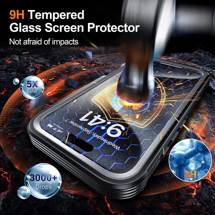 For iPhone 16 Pro RedPepper Tempered Glass MagSafe Phone Case(Dark Blue) - iPhone 16 Pro Cases by RedPepper | Online Shopping South Africa | PMC Jewellery | Buy Now Pay Later Mobicred