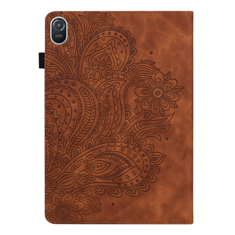 For Honor Pad 8 Peacock Embossed Pattern Leather Tablet Case(Brown) - Honor by PMC TechLife | Online Shopping South Africa | PMC TechLife | Buy Now Pay Later Mobicred