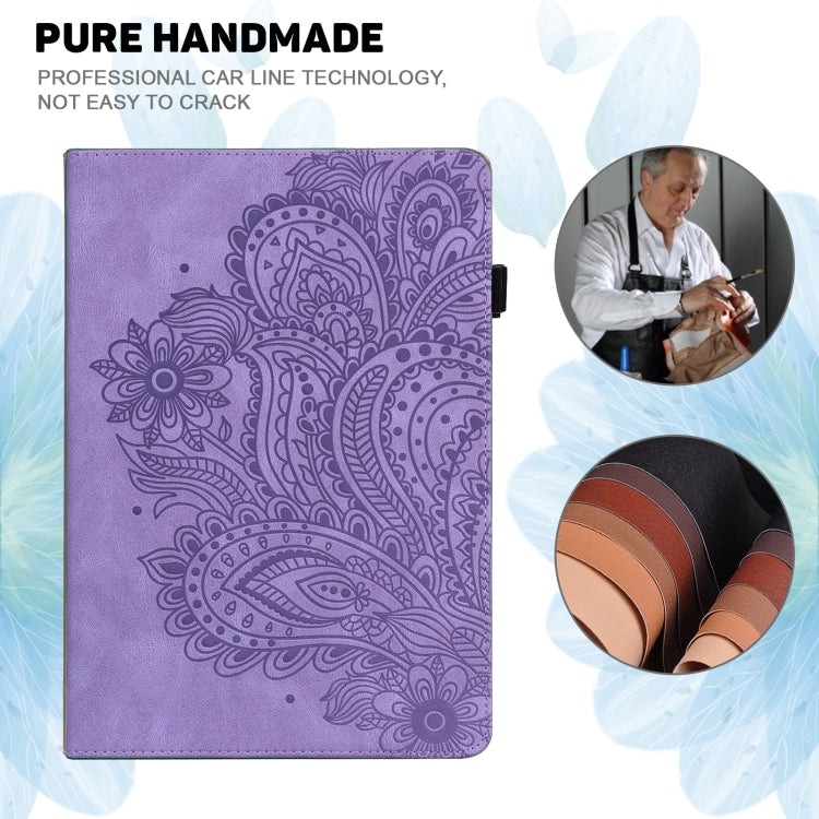For Honor Pad X9 Peacock Embossed Pattern Leather Tablet Case(Purple) - Honor by PMC TechLife | Online Shopping South Africa | PMC TechLife | Buy Now Pay Later Mobicred
