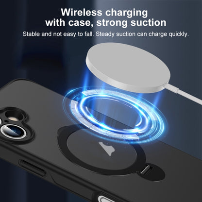 For iPhone 16 Plus Matte Texture 360 Degree Rotary Tone Holder MagSafe Phone Case(Transparent) - iPhone 16 Plus Cases by PMC Jewellery | Online Shopping South Africa | PMC Jewellery | Buy Now Pay Later Mobicred