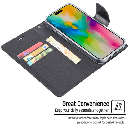 For iPhone 16 Pro GOOSPERY CANVAS DIARY Fabric Texture Flip Leather Phone Case(Navy Blue) - iPhone 16 Pro Cases by GOOSPERY | Online Shopping South Africa | PMC Jewellery | Buy Now Pay Later Mobicred