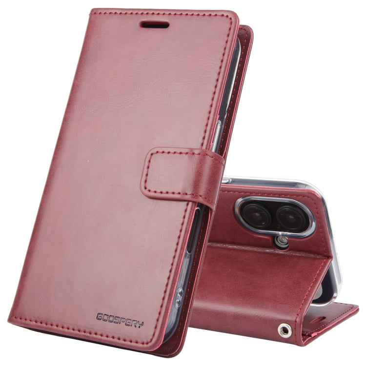 For iPhone 16 Plus GOOSPERY BLUE MOON Crazy Horse Texture Leather Phone Case(Wine Red) - iPhone 16 Plus Cases by GOOSPERY | Online Shopping South Africa | PMC Jewellery | Buy Now Pay Later Mobicred