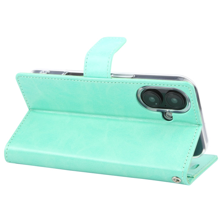 For iPhone 16 GOOSPERY BLUE MOON Crazy Horse Texture Leather Phone Case(Mint Green) - iPhone 16 Cases by GOOSPERY | Online Shopping South Africa | PMC Jewellery | Buy Now Pay Later Mobicred